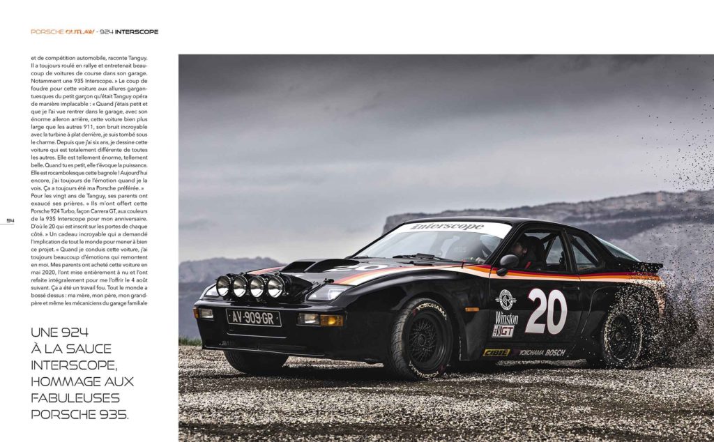 Porsche Outlaw le livre dans lequel apparait la Porsche 924 turbo du garage Triniane Racing à Grenoble